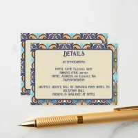 Elegant Mexican Talavera Wedding Details QR code Enclosure Card