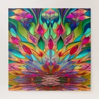 Colorful Abstract Stained Glass Jigsaw Puzzle