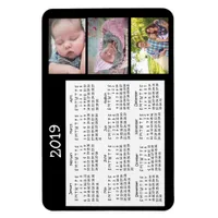 Personalized Photo Black Mini Magnet Calendar 2018