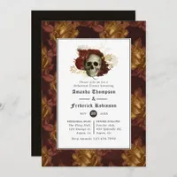 Floral Gothic Wedding Rehearsal Dinner Invitation
