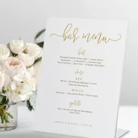 Wedding Bar Menu Sign Bouncy Script Gold