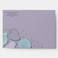 Seashells in Lilac and Dusty Blue Envelope