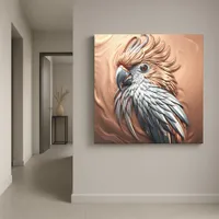 Molten Metallic Copper Gold Silver Cockatoo Parrot Canvas Print