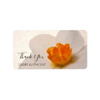 White Spring Daffodil Wedding Thank You Favor Tags