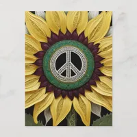 Sunflower Peace Sign  Postcard