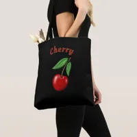 Red Cherry Design Personalized Tote Bag