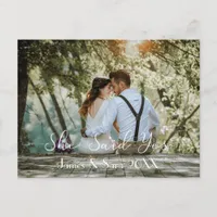 She Said Yes, Elegant Typography Postcard