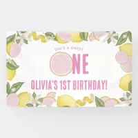 Pink Lemonade 1st Birthday Party Banner