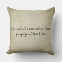 Blessed Mantra With Customizable Text Throw Pillow