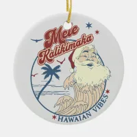 Mele Kalikimaka Merry Christmas Hawaiian Ceramic Ornament