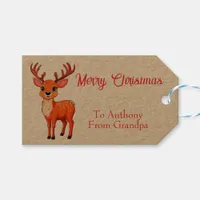 Cute little reindeer Christmas gift tag