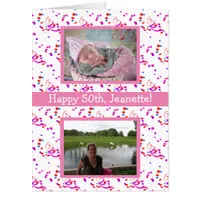 Jumbo Sized Happy Birthday Now and Then Photos Card