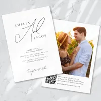 Modern Photo QR Code Wedding Invitation