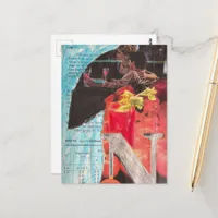 A Happy Vintage Couple on a  Date Night  Postcard