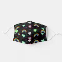 Love, Healing, Compassion Rainbows and Hearts Adult Cloth Face Mask