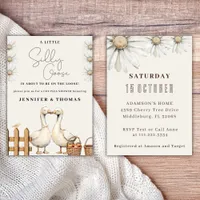 Silly Goose Neutral Boho Couples Shower Party Invitation