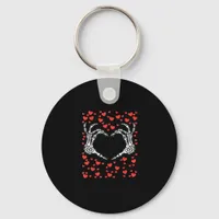 Skeleton Hand Heart Valentines Day Funny Classic Keychain