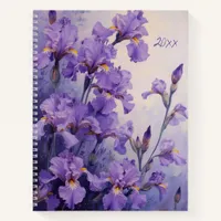 Iris Floral Spiral-bound Journal Botanical Summer