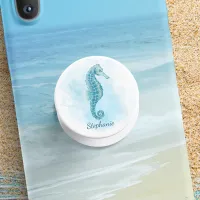 Watercolor Seahorse Underwater Ocean PopSocket