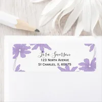 Purple and White Daisies Return Address Label