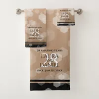 Elegant 28th Linen Wedding Anniversary Bath Towel Set