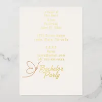 Tropical Peach Flowers Bachelor Foil Invitation