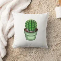 Cactus Makes Perfect | Plant Pun Throw Pillow