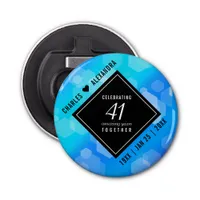 Elegant 41st Blue Topaz Wedding Anniversary Bottle Opener