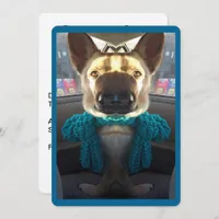 German Shepherd Mirrored Distortion Invitation