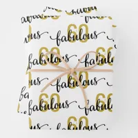 60 and Fabulous 60th Birthday Gift Wrapping Paper Sheets