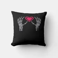 Skeleton Hands Heart Cute Throw Pillow