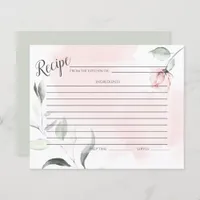 RECIPE CARD | Watercolor Blush Pink Wild Rose