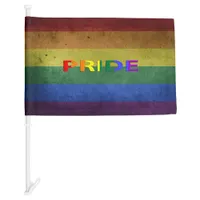 LGBT Rainbow Pride Retro Style Car Flag