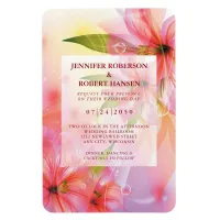 Pink Hibiscus Flower Wedding Rectangle Magnet