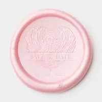 Thumbprint Heart Save the Date Wedding Phrase Wax Seal Sticker