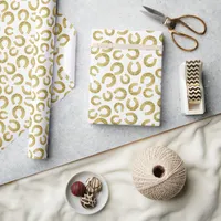 Gold Horseshoes Good Luck Wrapping Paper