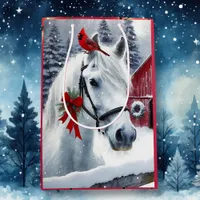 Beautiful Holiday Horse with Cardinal  Medium Gift Bag