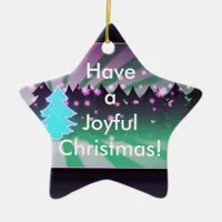 Joyful Christmas Trees Shades of Green Ornament