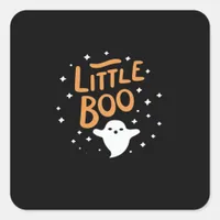 Little Boo Happy Halloween Vintage Classic Square Sticker