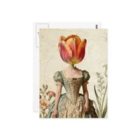 Woman With Tulip for a Head Postcard