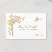 ** Pink Lavender Elegant Gold Glitter Flower Business Card