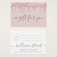 Pink Glitter Drip Small Business Gift Certificate