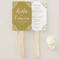 Wedding Program Fan | Nadine (Gold) 4x6