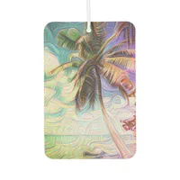 Abstract Rainbow Palm Tree on Isla Saona Caribbean Air Freshener