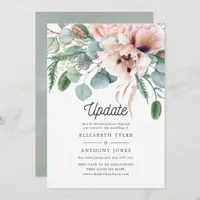 Pink Poppy Eucalyptus Wedding Postponement Invitation