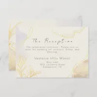 Elegant Watercolor Leaf Modern Wedding Reception Enclosure Card