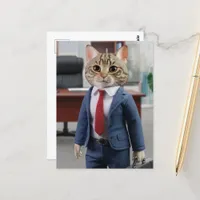 A Business Cat Postcard