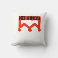No Kings Protest Graphic Grunge Crown  American Cl Throw Pillow