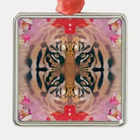 Tiger Kaliedi Digital Art Metal Ornament