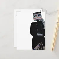 Surreal Vote By Mail Woman Mixed Media Collage Postcard